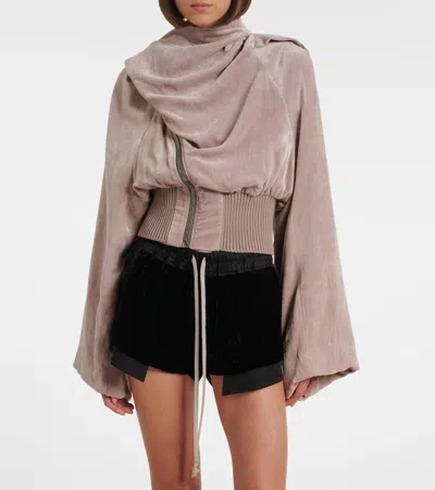 Rick Owens Scarf Flight Chenille Bomber Jacket In Multi