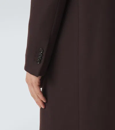 Lardini Double-breasted Wool Coat In Brown