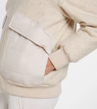 Eleventy Herringbone Wool-blend Down Jacket In Neutral