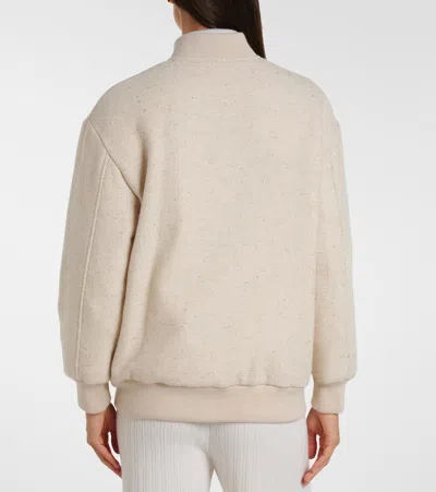 Eleventy Herringbone Wool-blend Down Jacket In Neutral