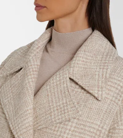 Eleventy Checked Wool And Alpaca-blend Jacket In Neutral