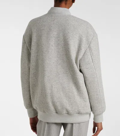 Eleventy Herringbone Wool-blend Down Jacket In Gray