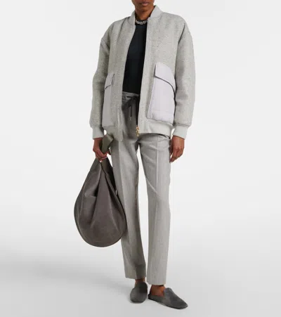 Eleventy Herringbone Wool-blend Down Jacket In Gray