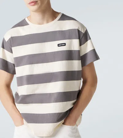 Miu Miu Striped Cotton Jersey T-shirt In Multi