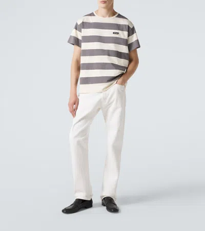 Miu Miu Striped Cotton Jersey T-shirt In Multi