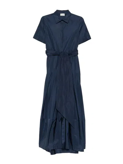P.a.r.o.s.h Self-tie Maxi Dress In Blue