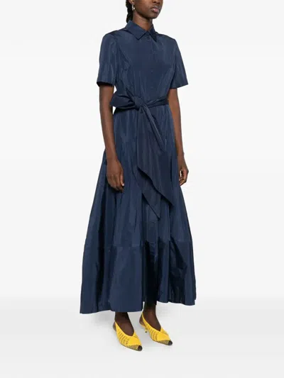 P.a.r.o.s.h Self-tie Maxi Dress In Blue