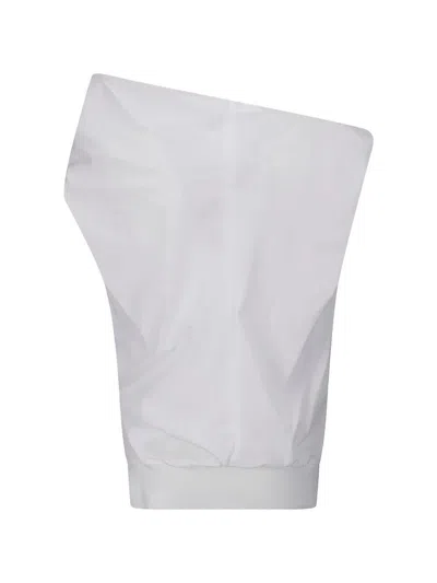 Sacai Poplin Pullover Top In White