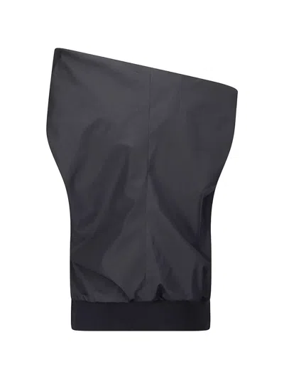 Sacai Poplin Pullover Top In Black