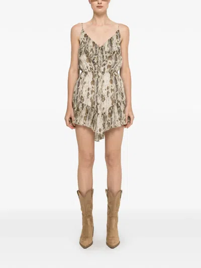 Nissa Backless Silk Mini Dress In Multi