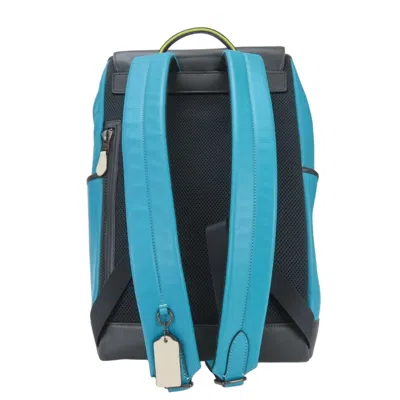 Pre-owned Coach Black Blue Leather Backpack () In Multi