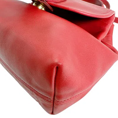 Pre-owned Coach Red Color Leather Backpack ()