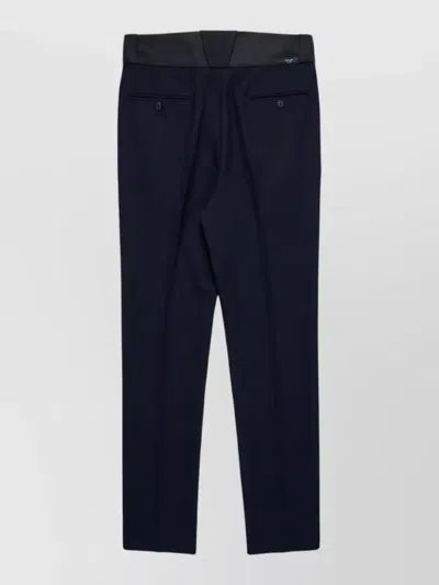 Prada Tailored Pants Pleated Front Belt Loops In Blue