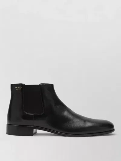 Prada Ankle Boots Elastic Side Panels Design In Black