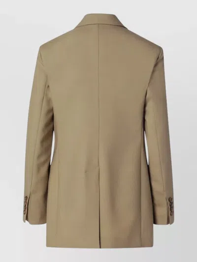 Max Mara Tailored Jacket Back Vent Flap Pockets Lapels In Brown