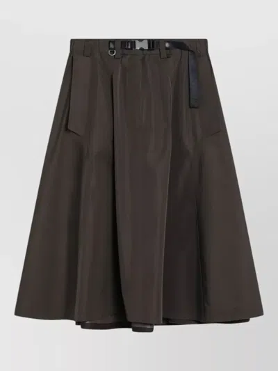 Prada Skirt Featuring Belt Loops And Flap Detail In Black