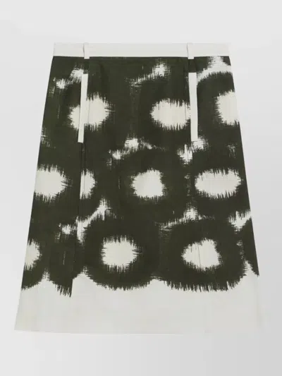 Prada A Line Skirt Abstract Pattern Belt Loops In Multi