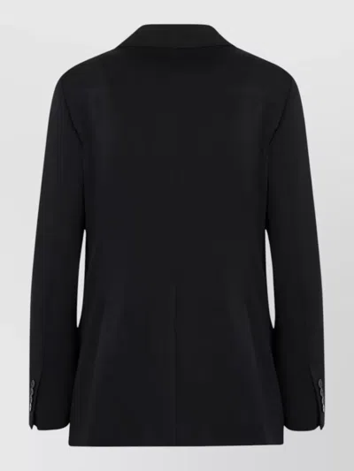 Max Mara Double Breasted Jacket Flap Pockets In Black