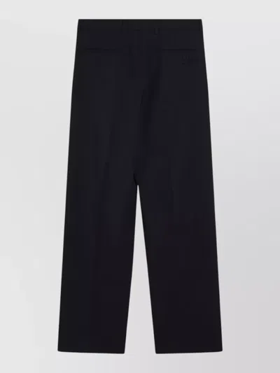 Miu Miu Tailored Trousers Wide Leg Belt Loops In Black