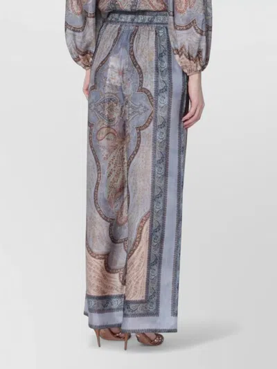 Zimmermann Lightweight Paisley Wide Leg Tailored Pants In Pattern