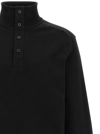 Entire Studios High-neck Buttoned Sweatshirt In Black