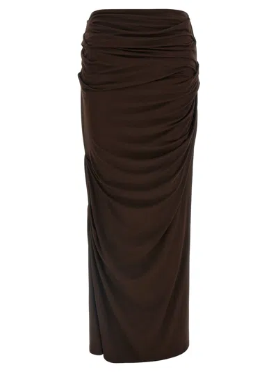 Entire Studios Drape Skirt In Brown