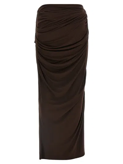 Entire Studios Drape Skirt In Brown