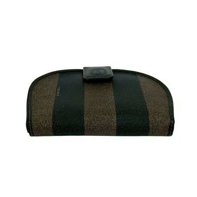 Pre-owned Fendi Black Brown Leather Wallet (bi-fold) () In Multi