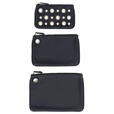 Pre-owned Fendi Black Leather Clutch Bag Pouch ()