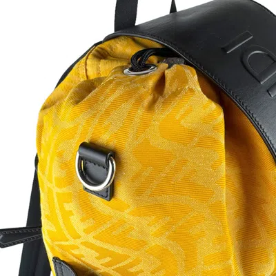 Pre-owned Fendi Black Yellow Nylon Leather Backpack () In Multi