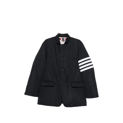 Thom Browne Flap-pocket Stripe Jacket In Black