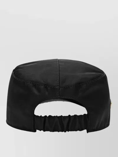 Prada Curved Brim Baseball Cap Structured Design In Black