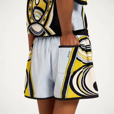 La Doublej Pull-up Shorts In Blue