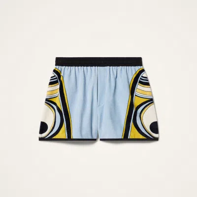 La Doublej Pull-up Shorts In Blue