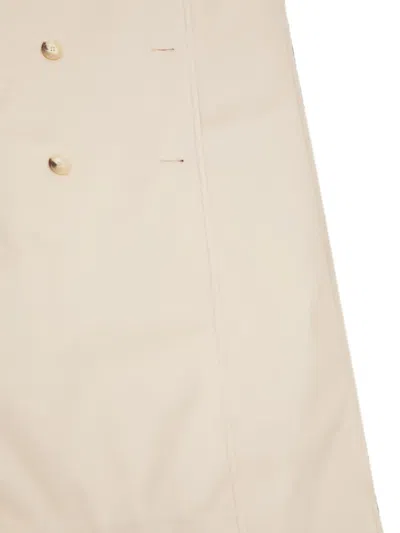 Lacoste Double-breasted Belted Trench Coat In Neutral