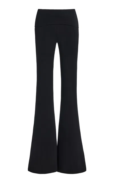 Éterne Foldover Jersey Flared Pants In Black