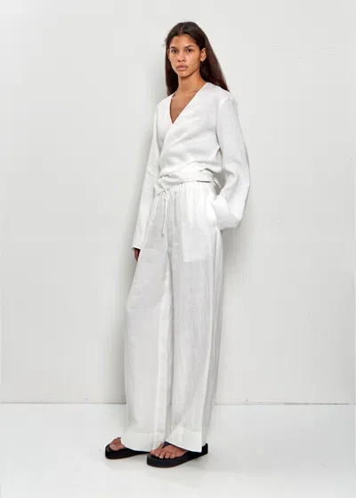 Comoli Canapa Cache-couer Top In White