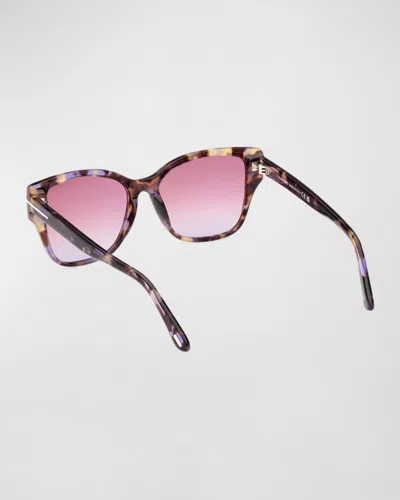 Tom Ford Elsa Gradient Acetate Butterfly Sunglasses In Multi