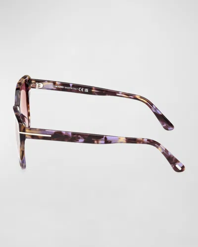Tom Ford Elsa Gradient Acetate Butterfly Sunglasses In Multi