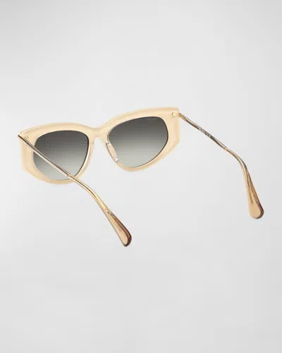 Max Mara Beth 54mm Polarized Geometric Sunglasses In Neutral
