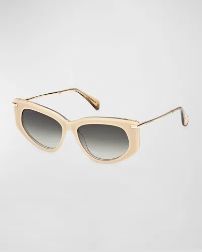 Max Mara Beth 54mm Polarized Geometric Sunglasses In Neutral