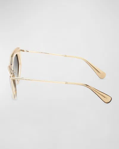 Max Mara Beth 54mm Polarized Geometric Sunglasses In Neutral