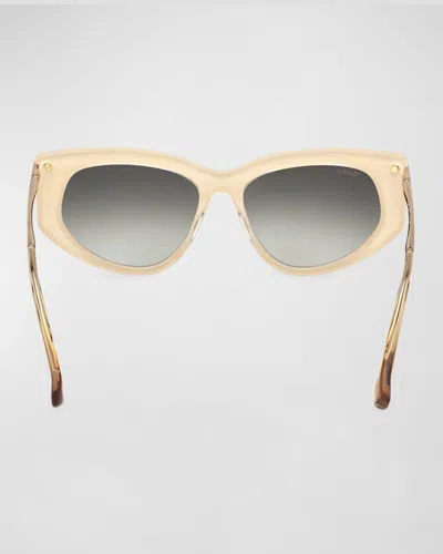 Max Mara Beth 54mm Polarized Geometric Sunglasses In Neutral