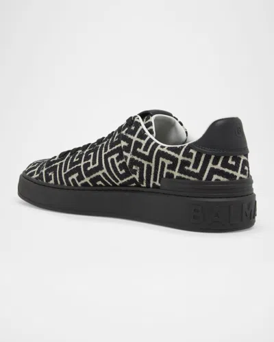 Balmain Sneakers B-court In Jacquard Con Monogramma In Multi