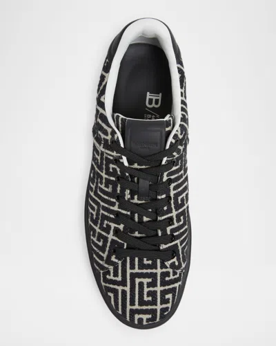 Balmain Sneakers B-court In Jacquard Con Monogramma In Multi