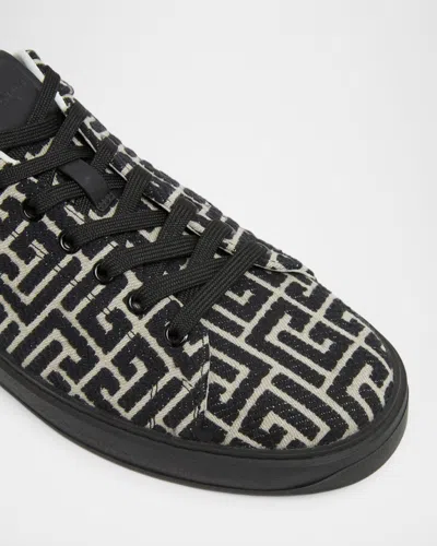 Balmain Sneakers B-court In Jacquard Con Monogramma In Multi