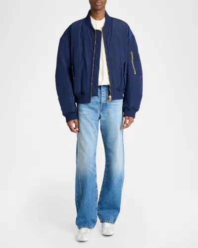 Balmain Men Navy Blue Regular Jacket In Blue