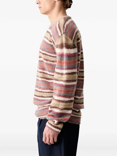 A.p.c. Pull Hector Horizontal-stripe Sweater In Pink