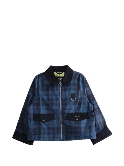 Barbour Womens Weathered Marine Baiton Check Cotton Jacket In Blue