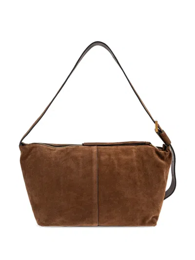 Allsaints Zippered Shoulder Bag In Brown